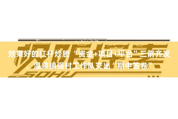 效果好的杠杆炒股 “资金+项目+平台”三箭齐发，温泉镇强村工作队交出“期中答卷”