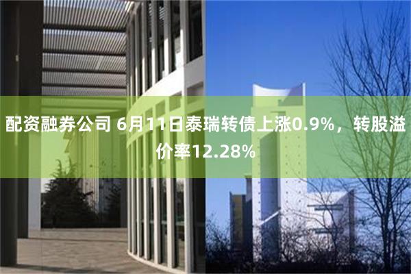 配资融券公司 6月11日泰瑞转债上涨0.9%，转股溢价率12.28%